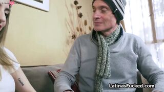 Surprise high heels make this Latina spread wide