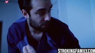 Stepmom fucked by stepson while hubby sleeps nearby