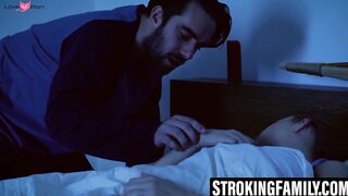 Stepmom fucked by stepson while hubby sleeps nearby