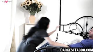 Ember Snow pleads for sticky sperm in her tight Asian pussy