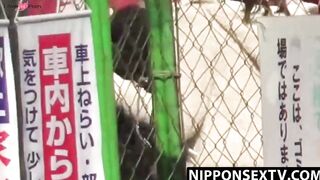 See secret lens catch cute Asian woman squatting to pee