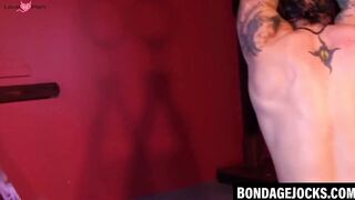 Ricky Sinz screams as boots and riding crop punish his ass