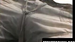 Older man strips naked and jerks off solo slowly