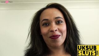 UKSubSluts.com - Trashy ebony girl Chanel strips and plays with toy
