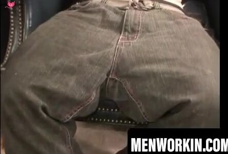 Mature stud lies down and pulls on his stiff shaft