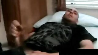 Big cocked gay licks ass while stroking dripping dick