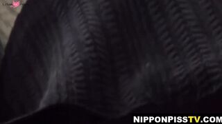 Bad Japanese vixens splash hot streams peeing in the open air