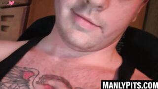 Harrison Levi strokes his huge cock countless times to cum