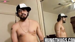 Bearded thug pumps hairy shaft till finish