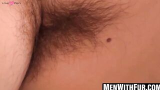 Furry Steve Straight pumps out warm cum after furious strokes