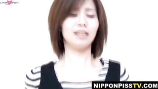 Japanese dark girl drenches her undies in warm urine flow