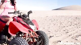 Random dude fucks flashing ATV rider thickums flawless pussy