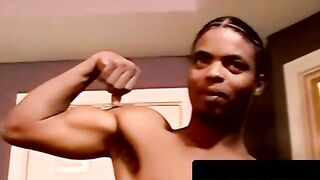 Black straight amateur jerks dick till explosive finish