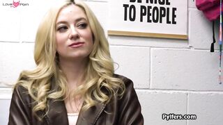 Thick blonde bikini bandit fucked in the backroom