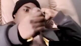 Mature gay feeds black amateur his thick dripping cock