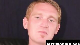 Hairy stud erupts thick cum after edging