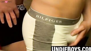 Corbin and PJ bareback anal fuck through undies