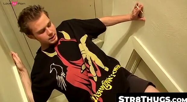 Str8Thugs.com - Straight skinny thug jerks off his cock solo and cums with a powerful