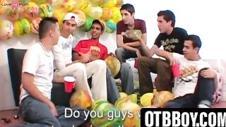 Pierced twinks suck hard cocks in passionate orgy