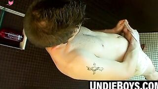 Bryce Corbin stroking sensually to a powerful orgasm