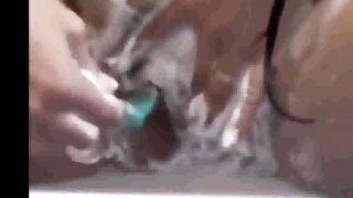 Stepmom lets me watch as she shaves her cunt