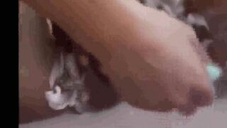 Stepmom lets me watch as she shaves her cunt