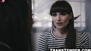 MILF Natalie surrenders while TS Reagan devours her wet cunt