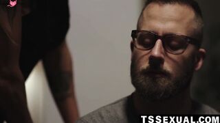 Joel Someone earns his loan by fucking TS stepmom Eva Paradise