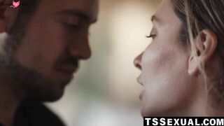 TS Korra Del Rio crams her cock in Dante Colles tight ass