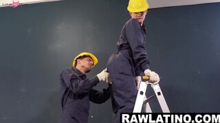 Workers Felix and Fran savagely breed and cum