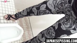 Pervy video of Japanese girls peeing in public restrooms