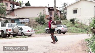Ebony woman leaves hte job interview for sex