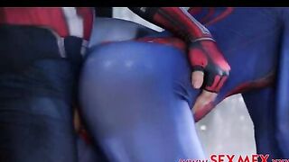 Spiderman's Web Of Desire - Cosplay Role Play With Hot Blonde