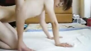 Skinny Taiwanese Girl Gives BJ and Gets Fucked in Doggy Style