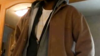American deviant Dorky strokes BBC and shoots jizz
