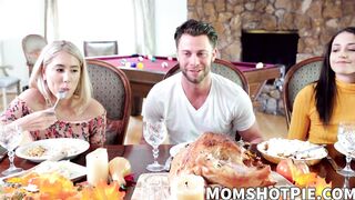 Thanksgiving Special! Two Sluts Share One Big Dick - Scene #2