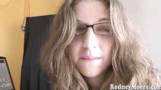 Chubby Curvy Girl Sucks Off Her Man's Big Fat Cock