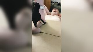 i torture my hubby under the cockbox with heels
