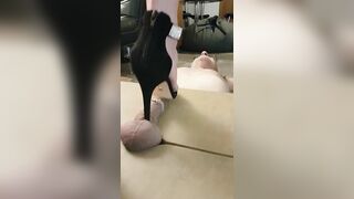 i torture my hubby under the cockbox with heels