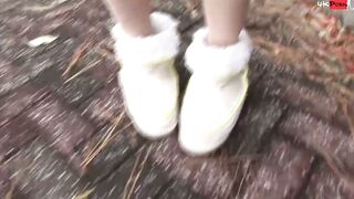 Kinky japanese bimbos peeing in outdoors toilet before intense squirt
