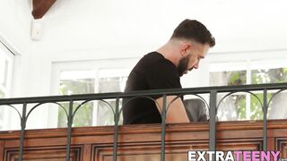 Instead of doing homework, naughty Kiara Cole is busy sucking on Will Pounderâs hug