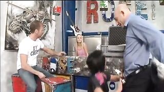 Rocco Siffredi and Liz Valery Ride the Anal Fucking Machine