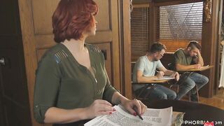 Redhead Supervisor Edyn Blair Threesome with Chad Diamond and Dante Colle