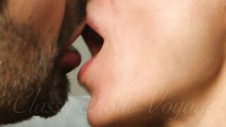 Classy MILF Brunette Makes Out in Romantic Softcore Saliva Fetish Scene