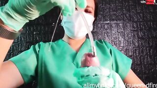 Sadistic Nurse Edging & Sounding with Latex Gloves (POV)