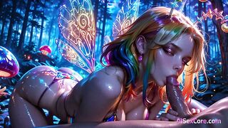 Sexy Fairy Sucks Wild Dick & Gets Magical Facial in Forest
