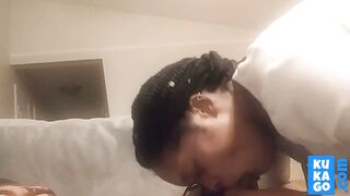 Big-Titted Babe Swallows Cum Before Bed