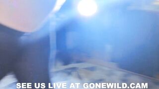 Goth Brunette in Glasses Teases Big Ass and Dildo on Webcam