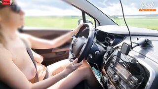 Goddess MILF Summer Drives Naked in Car