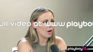 Petite Blonde MILF Anna Claire Clouds Finger Her Pussy After Interview